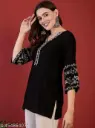 Black Embordered Women's Top