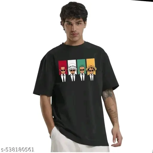 Men's oversize graphic tshirt with cartoons mafia print