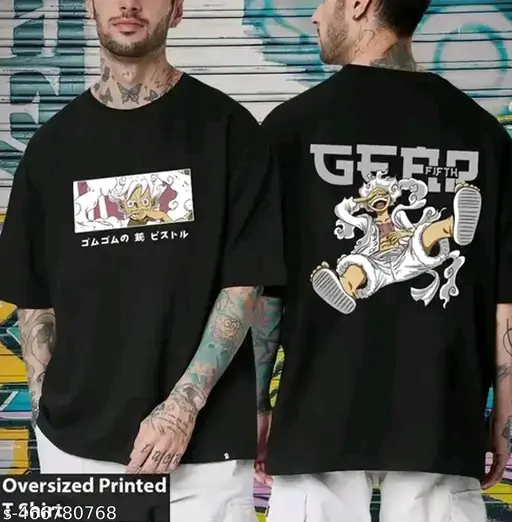 Gear 5 men's black anime tshirt
